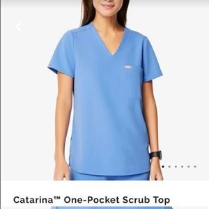 Figs xxs ceil blue Catarina one pocket scrub top